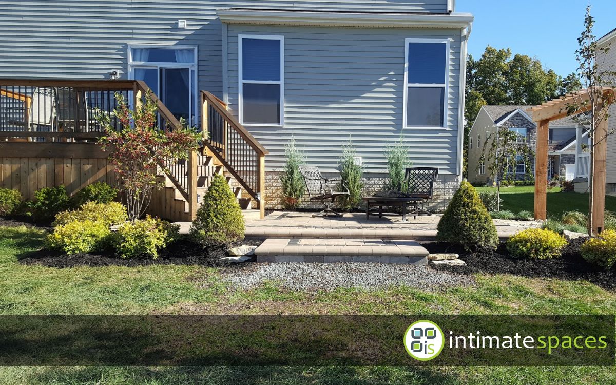 Outdoor Project: Patio, cedar deck, arbor. landscape