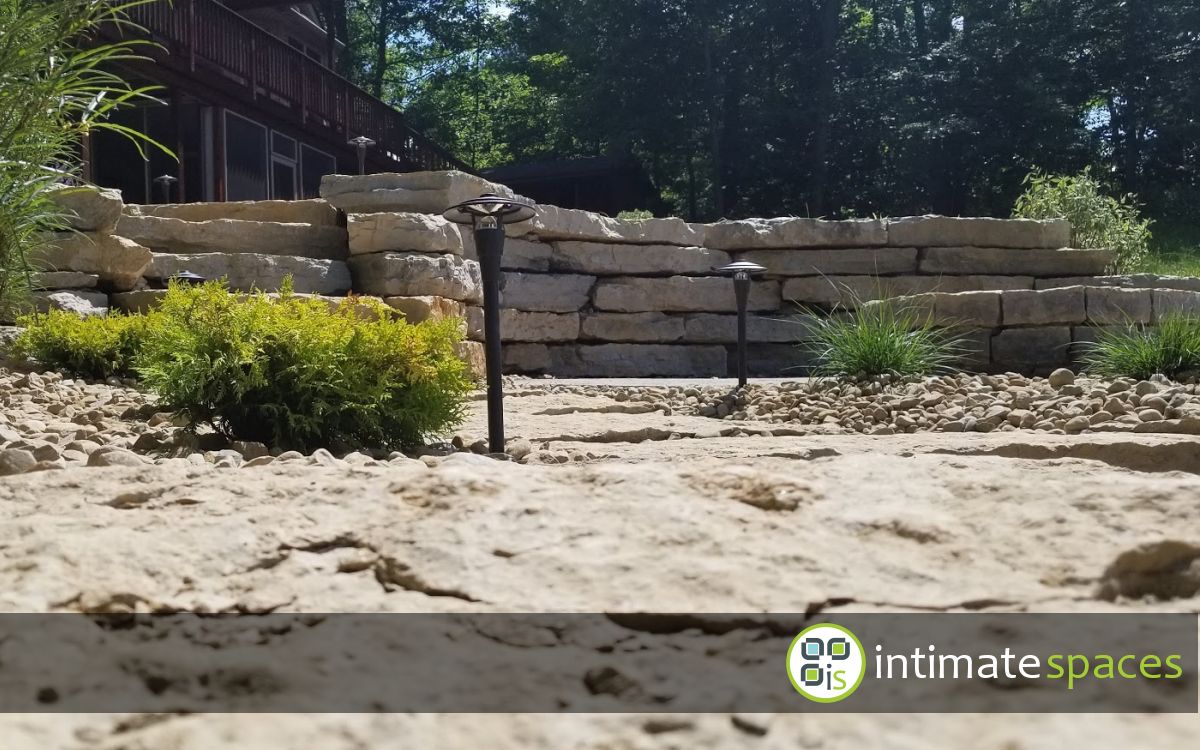 Outdoor Project: Patio, natural stone, fire pit, lake